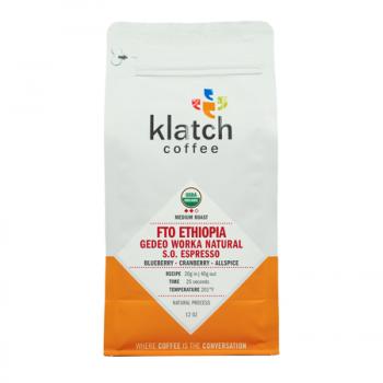 Klatch Coffee FTO Ethiopia Gedeo Worka Natural S.O. Espresso Klatch Coffee FTO Ethiopia Gedeo Worka Natural S.O. Espresso
