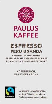 Schröers Privatrösterei Paulus-Kaffee - ESPRESSO Peru Uganda Schröers Privatrösterei Paulus-Kaffee - ESPRESSO Peru Uganda