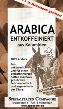 SpezCom Entcoffeinierter Columbia Arabica CO2 (DECAF) SpezCom Entcoffeinierter Columbia Arabica CO2 (DECAF)